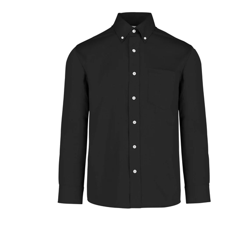 [002184] Camisa Gabardina Caballero Manga Larga 50% Algodón 50% Poliester Negro Chica Yazbek