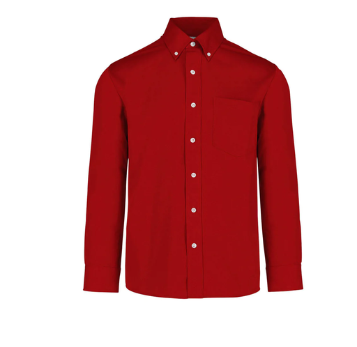 [002194] Camisa Gabardina Caballero Manga Larga 50% Algodón 50% Poliester Rojo Chica Yazbek