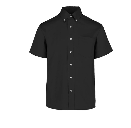 [002211] Camisa Gabardina Caballero Manga Corta 50% Algodón 50% Poliester Negro Grande Yazbek