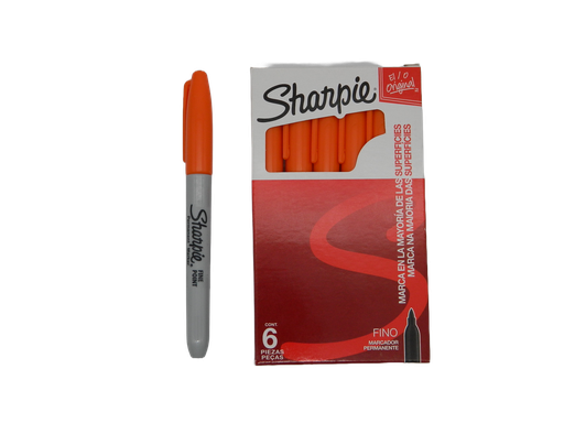 [002295] Marcador Sharpie P/ Fino Naranja C/ 6 pzs Newell