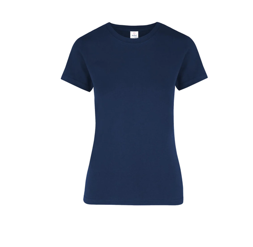 [002342] Playera Dama Cuello Redondo Manga Corta 100% Algodón Azul Marino Extra Chica Yazbek