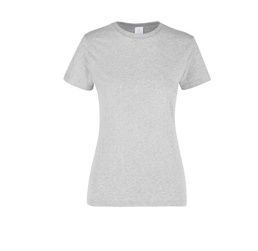 [002369] Playera Dama Cuello Redondo Manga Corta 100% Algodón Gris Mediana Yazbek