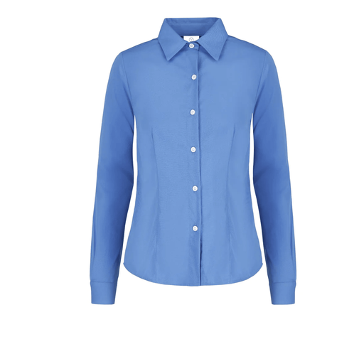 [002454] Camisa Gabardina Dama Manga Larga 50% Algodón 50% Poliester Azul Francia Doble Extra Grande Yazbek