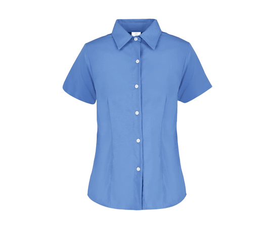 [002479] Camisa Gabardina Dama Manga Corta 50% Algodón 50% Poliester Azul Francia Doble Extra Grande Yazbek