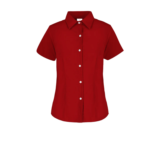[002484] Camisa Gabardina Dama Manga Corta 50% Algodón 50% Poliester Rojo Doble Extra Grande Yazbek