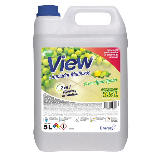[002549] Limpiador Multiusos Limon View 5 lts C/ 4 pzs Diversey