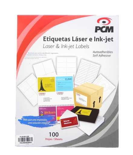 [002573] Etiqueta Laser Blanca 4 x 2" C/ 100 hjs Pcm