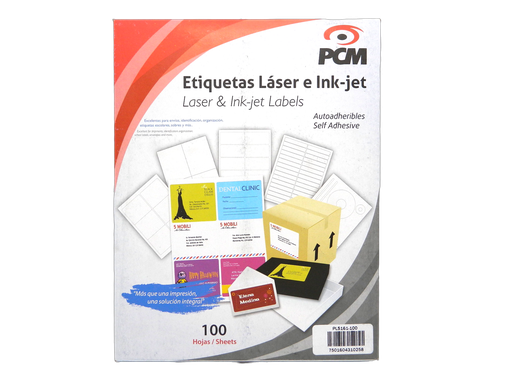[002575] Etiqueta Laser Blanca 4 x 1" C/ 100 hjs Pcm