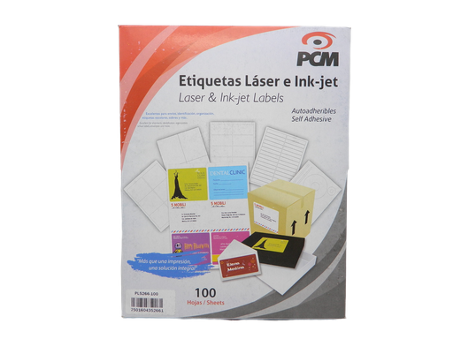 [002576] Etiqueta Laser Blanca 3.44 x .66" C/ 100 hjs Pcm