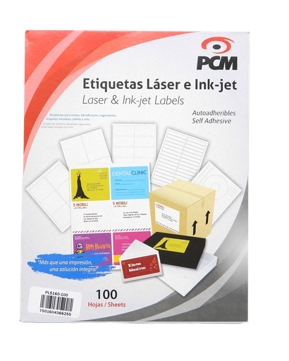 [002577] Etiqueta Laser Blanca 2.62 x 1" C/ 100 hjs Pcm