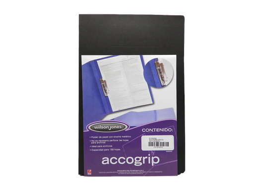 [002616] Folder Accogrip C/ Palanca T/ Oficio Negro C/ 4 pzs Acco