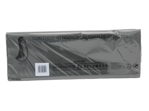 [002681] Papel China Pingüino 50x75 cms Negro C/ 100 pzs Belumosa