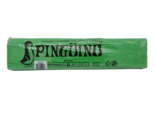 [002724] Papel Crepe Pingüino Verde Bandera C/ 10 pzs Belumosa