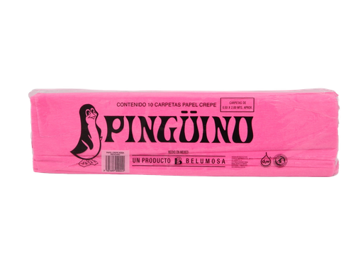 [002737] Papel Crepe Pingüino Rosa Mexicano C/ 10 pzs Belumosa