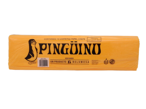 [002742] Papel Crepe Pingüino Amarillo Huevo C/ 10 pzs Belumosa