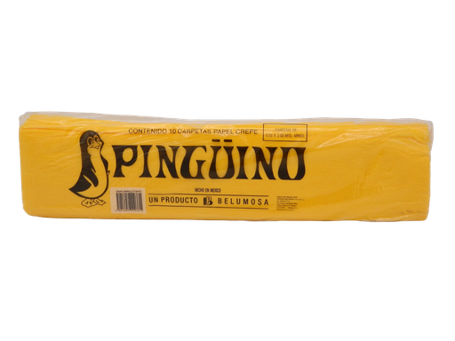 [002745] Papel Crepe Pingüino Amarillo Fuerte C/ 10 pzs Belumosa