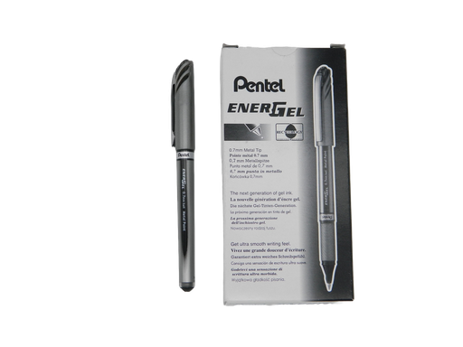 [002768] Pluma Energel 0.7 mm P/ Fino Negro C/ 12 pzs BL27 Pentel