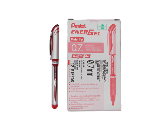 [002775] Pluma Energel 0.7 mm P/ Fino Rojo C/ 12 pzs BL57 Pentel