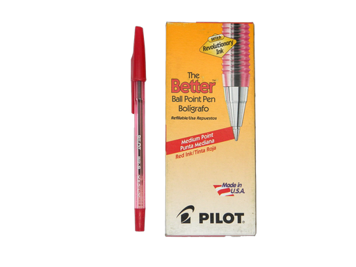 [002828] Pluma BPS 1.0 mm P/ Mediano Rojo C/ 12 pzs Pilot