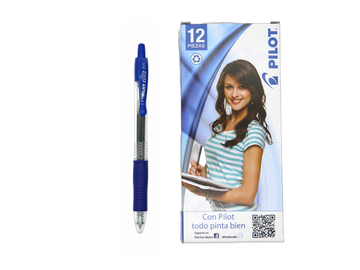 [002829] Pluma G2 0.5 mm P/ Extrafino Azul C/ 12 pzs Pilot