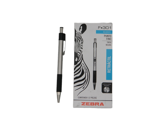 [002873] Pluma Metalica 0.7 mm P/ Fino Negra C/ 12 pzs F-301 Zebra