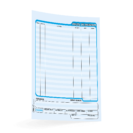[002914] Poliza Ingresos a Mano T/ Carta C/ 50 hjs Printaform