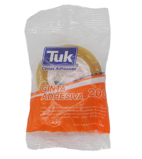 [002958] Cinta Adhesiva Transparente T-200 18 x 33 C/ 24 pzs Tuk