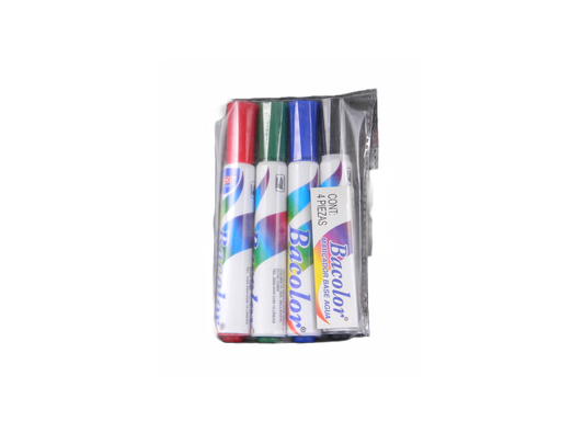 [002968] Marcador Base Agua Bacolor Surtido C/ 4 pzs Baco