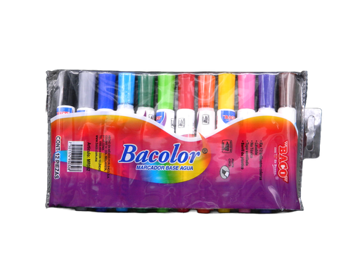 [002969] Marcador Base Agua Bacolor Surtido C/ 12 pzs Baco