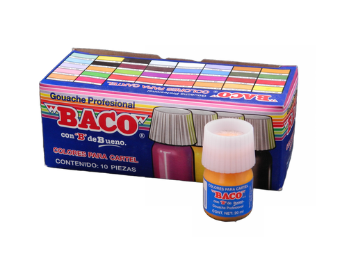 [003046] Pintura Cartel 51 Amarillo Medio 20 ml C/ 10 pzs Baco