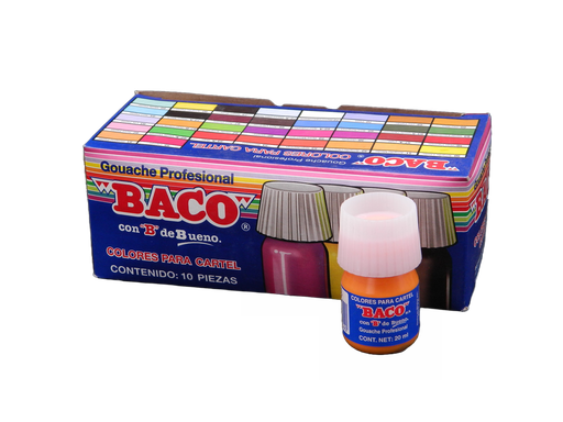 [003047] Pintura Cartel 52 Amarillo Obscuro 20 ml C/ 10 pzs Baco