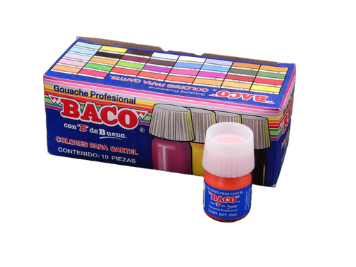 [003049] Pintura Cartel 54 Rojo Bermellon 20 ml C/ 10 pzs Baco