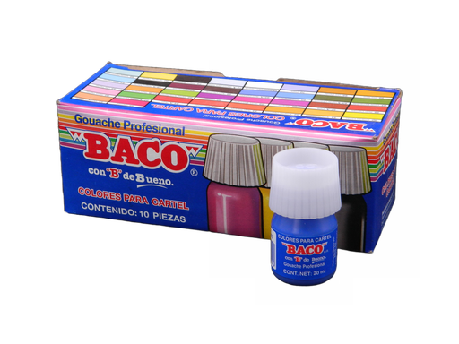 [003062] Pintura Cartel 65-A Azul Cobalto 20 ml C/ 10 pzs Baco
