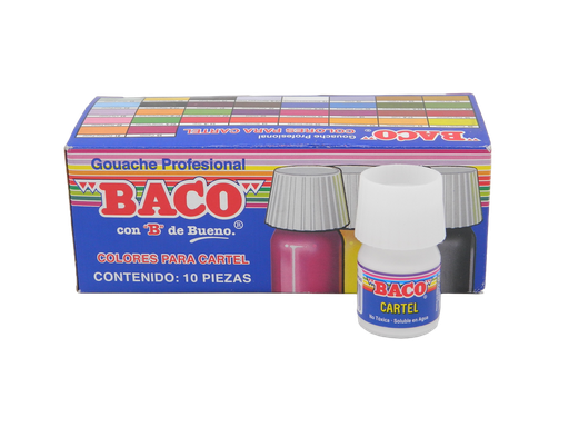 [003079] Pintura Cartel 72-A Blanco P/ Tintas 20 ml C/ 10 pzs Baco