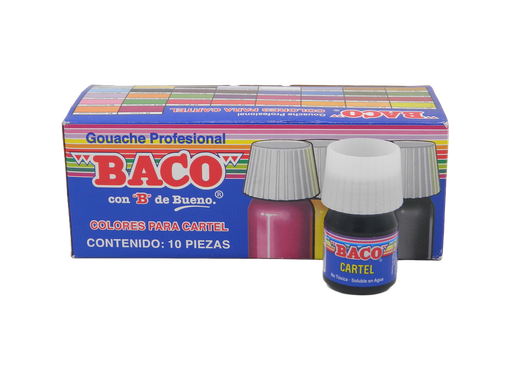 [003081] Pintura Cartel 73-A Negro Marfil 20 ml C/ 10 pzs Baco