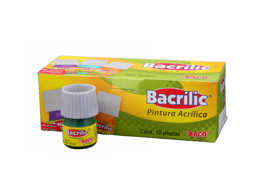 [003103] Pintura Acrilica 363 Verde Esmeralda 15 ml C/ 10 pzs Baco