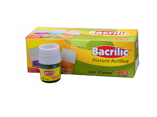 [003104] Pintura Acrilica 363-A Verde Obscuro 15 ml C/ 10 pzs Baco