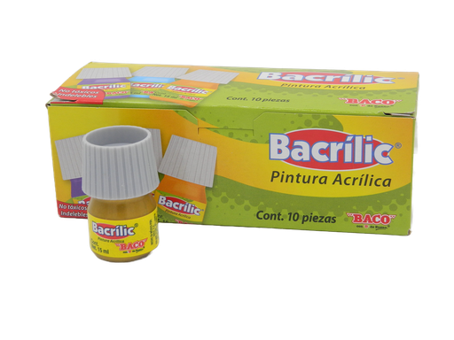 [003111] Pintura Acrilica 368 Oro Rico 15 ml C/ 10 pzs Baco