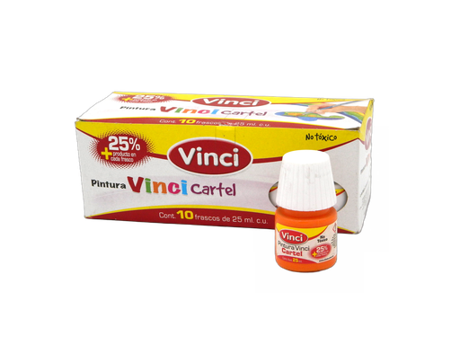 [003255] Pintura Cartel Vinci 52 Amarillo Obscuro 25 ml C/ 10 pzs Dixon