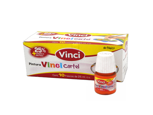 [003256] Pintura Cartel Vinci 53 Rojo Naranja 25 ml C/ 10 pzs Dixon