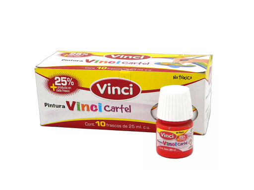 [003258] Pintura Cartel Vinci 54 Rojo 25 ml C/ 10 pzs Dixon