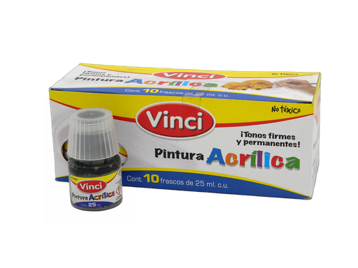 [003292] Pintura Acrilica Vinci 050 Gris 25 ml C/ 10 pzs Dixon
