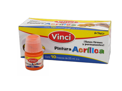 [003294] Pintura Acrilica Vinci 070 Naranja 25 ml C/ 10 pzs Dixon