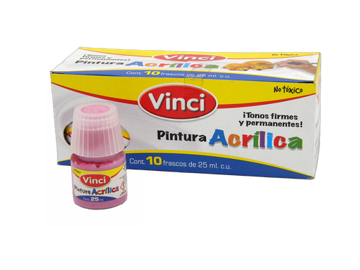 [003297] Pintura Acrilica Vinci 091 Carmin Claro 25 ml C/ 10 pzs Dixon