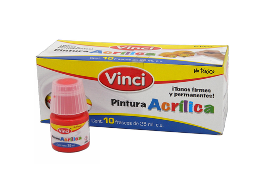 [003298] Pintura Acrilica Vinci 092 Rojo 25 ml C/ 10 pzs Dixon