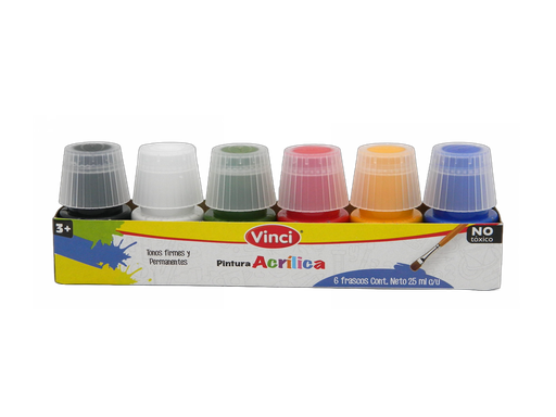 [003310] Pintura Acrilica Vinci Estuche Escolar Surtidos C/ 6 Dixon
