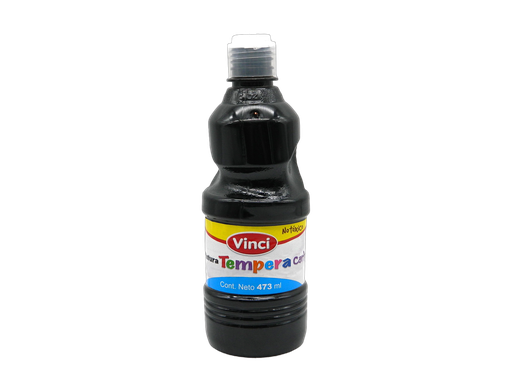 [003318] Pintura Tempera Vinci 473 ml Negro Bujia C/ 4 pzs Dixon