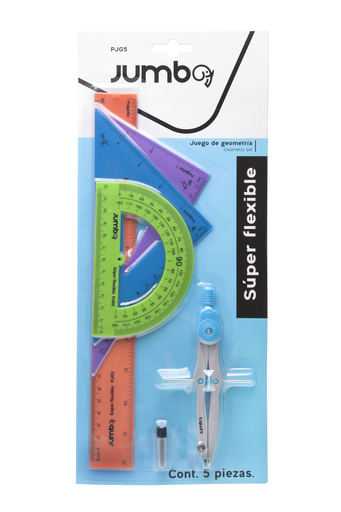 [003437] Juego Geometrico Flexible Grande C/ Compas Plastico Jumbo