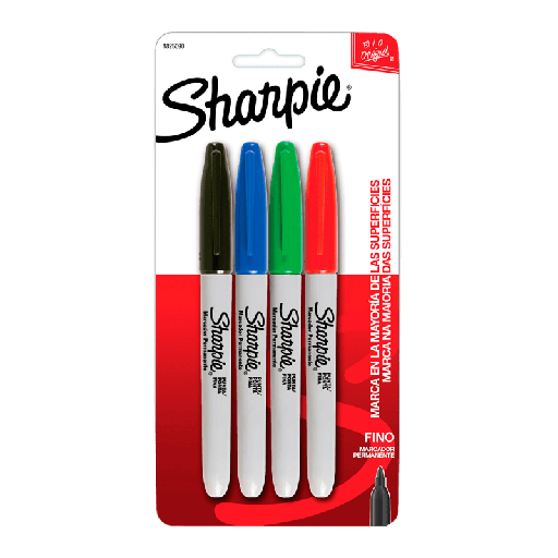 [003731] Marcador Sharpie P/ Fino Surtido C/ 4 pzs Newell