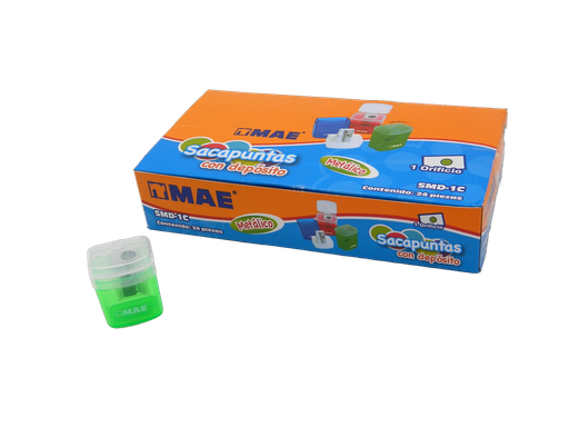 [003745] Sacapuntas Metalico C/ Deposito C/ 24 pzs Mae